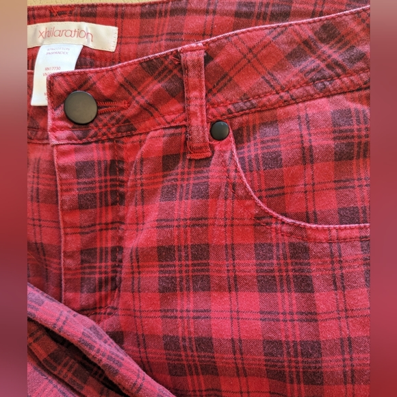 XHILARATION Vintage Red Buffalo Plaid Cotton Pants Women's Size 9 - Picture 8 of 8